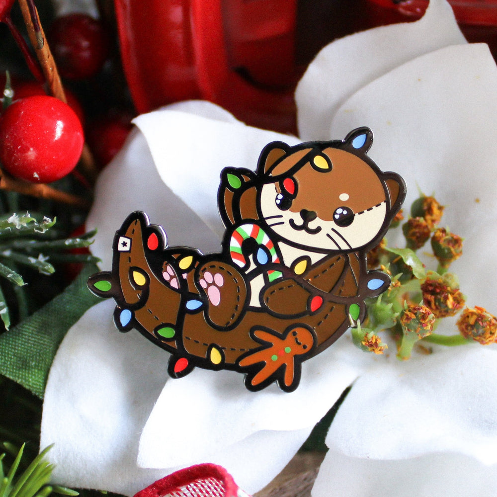 Christmas Cheer Otter Enamel Pin